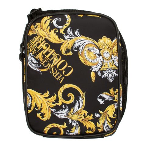 Mens Black Baroque Logo Small Crossbody Bag 74313 by Versace Jeans Couture from Hurleys