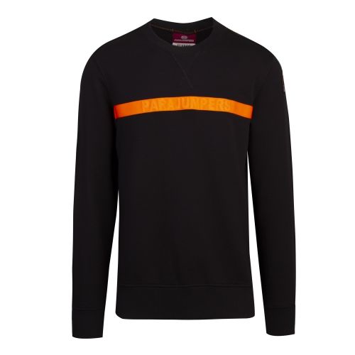 Mens Black Armstrong Stripe Sweat Top 53913 by Parajumpers from Hurleys
