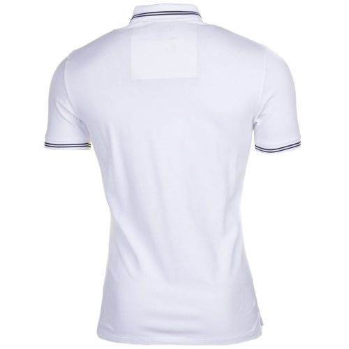 Mens White Tipped Slim Fit S/s Polo Shirt 61341 by Armani Jeans from Hurleys