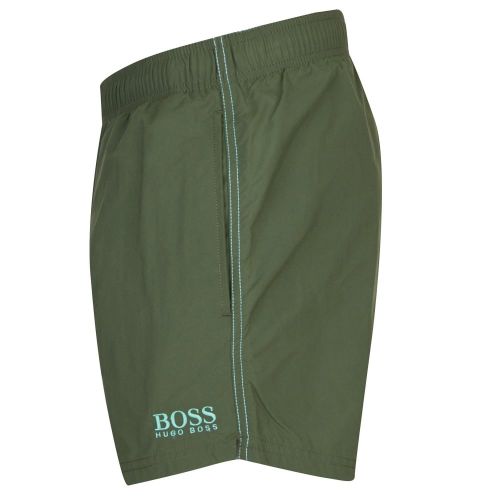 Mens Dark Green Perch Small Logo Swim Shorts 23508 by BOSS from Hurleys