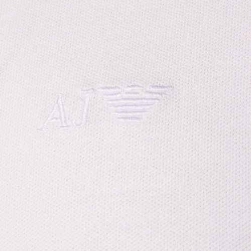 Mens White Extra Slim Tipped S/s Polo Shirt 61476 by Armani Jeans from Hurleys
