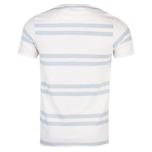 Mens Green Mist And Natural Hewitt Stripe S/s T Shirt 27589 by Farah from Hurleys