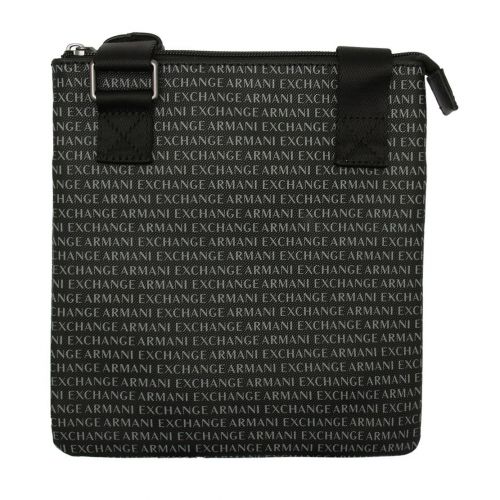 Mens Black Logo Print Flat Crossbody Bag 95720 by Armani Exchange from Hurleys
