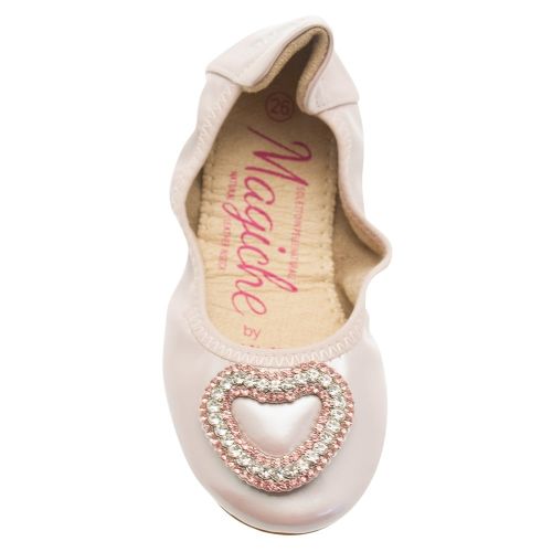 Girls Rose Gold Magiche Heart Shoes (24-35) 9220 by Lelli Kelly from Hurleys