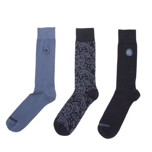 Mens Navy Paisley 3 Pack Sock Gift Set 49271 by Pretty Green from Hurleys