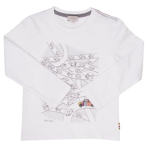 Boys White Paddy L/s T Shirt 13407 by Paul Smith Junior from Hurleys