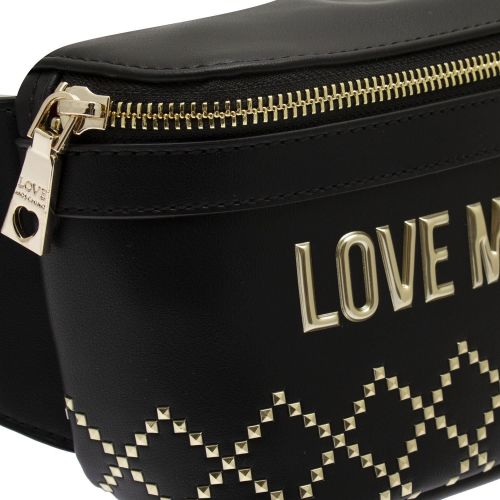 Womens Black Quilt Studs Bumbag 75172 by Love Moschino from Hurleys
