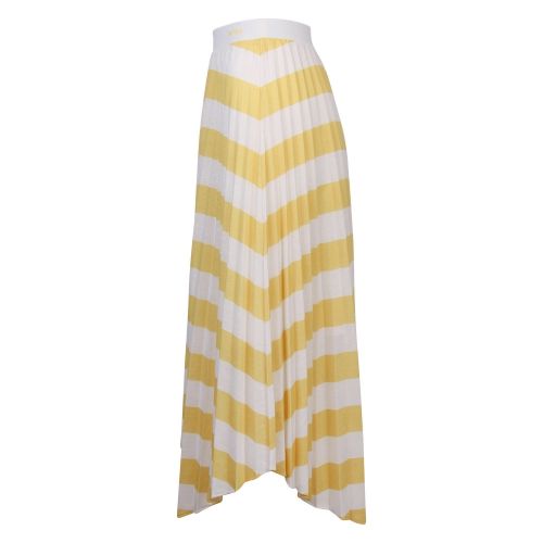 Casual Womens Yellow Trena Stripe Midi Skirt 56861 by BOSS from Hurleys
