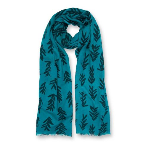 Womens Teal Sprig Print Scarf 80367 by Katie Loxton from Hurleys