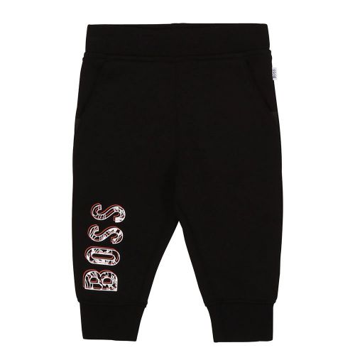 Toddler Black Graphic Logo Sweat Pants 78391 by BOSS from Hurleys