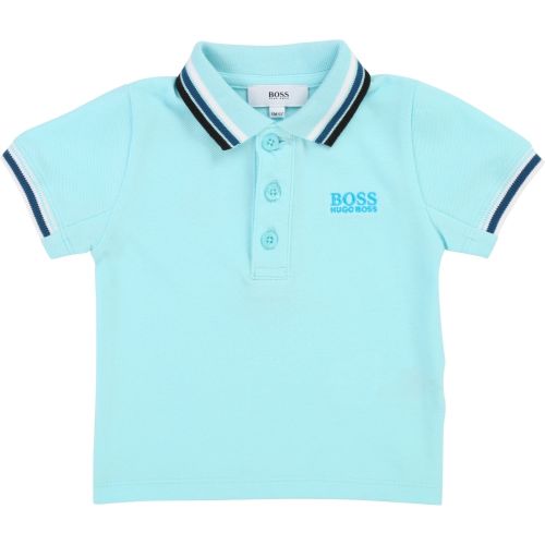 Toddler Turquoise Multi Tipped S/s Polo Shirt 38350 by BOSS from Hurleys