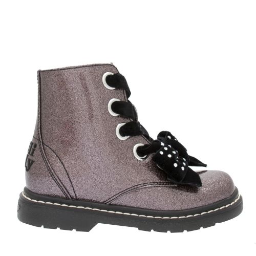 Girls Pewter Glitter Fior Di Fiocco Bow Boots (28-37) 49283 by Lelli Kelly from Hurleys