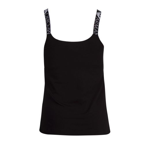 Womens Black Branded Tank Top 78946 by Emporio Armani Bodywear from Hurleys