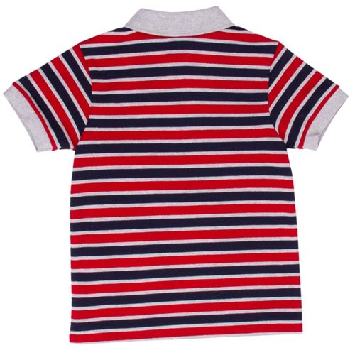 Boys Navy Striped S/s Polo Shirt 14853 by Lacoste from Hurleys