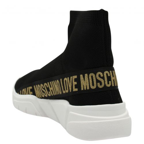 Womens Black/Gold Logo Knit Trainers 77812 by Love Moschino from Hurleys