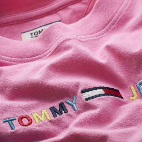 Womens Pink Daisy Colour Linear Logo S/s T Shirt 58131 by Tommy Jeans from Hurleys