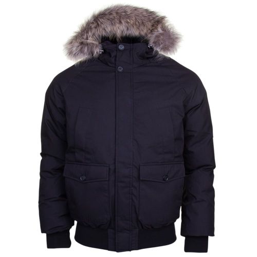 Mens Black Mistral Fur Hooded Jacket 13945 by Pyrenex from Hurleys