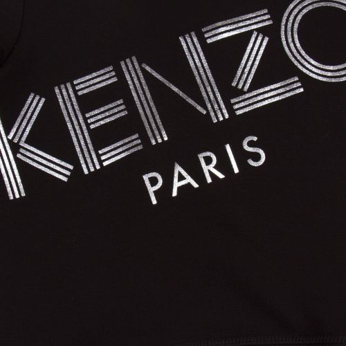 Kenzo Girls Black Shiny Logo Sweat Top 75585 by Kenzo from Hurleys