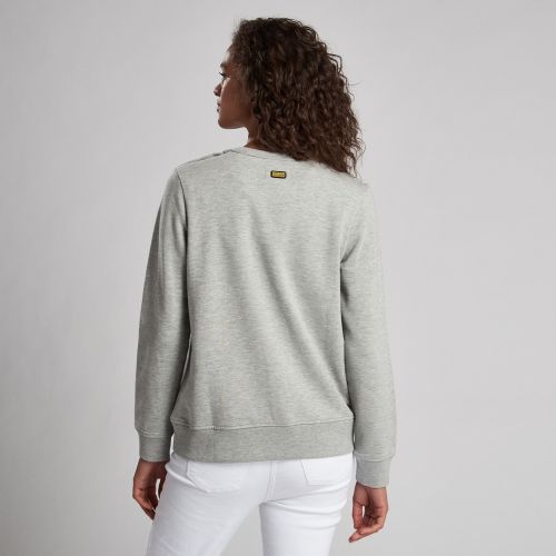 Womens Light Grey Marl Rally Overlayer Sweat Top 56330 by Barbour International from Hurleys