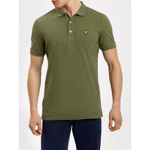 Mens Dusty Olive Plain Pick Stitch S/s Polo Shirt 10794 by Lyle & Scott from Hurleys