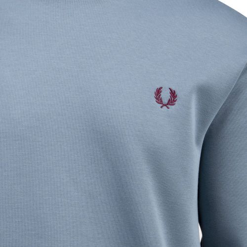 Mens Ash Blue Abstract Tipped Sweat Top 99055 by Fred Perry from Hurleys