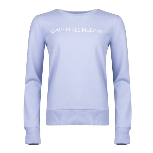 Womens Chambray Blue Institutional Logo Regular Fit Sweat Top 28889 by Calvin Klein from Hurleys