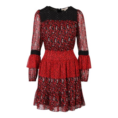 Womens Scarlet/Black Lavish Leaf Mix Dress 50460 by Michael Kors from Hurleys