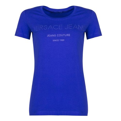 Womens Peacock Blue Jewel Logo S/s T Shirt 32516 by Versace Jeans from Hurleys