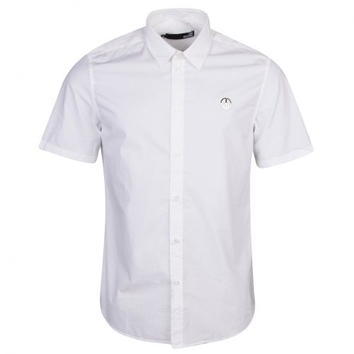 Mens Optical White Logo Badge Regular S/s Shirt 21460 by Love Moschino from Hurleys