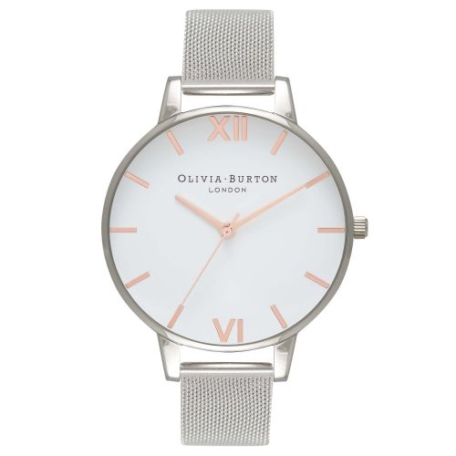 Womens Rose Gold/Silver White Dial Mesh Watch 18251 by Olivia Burton from Hurleys