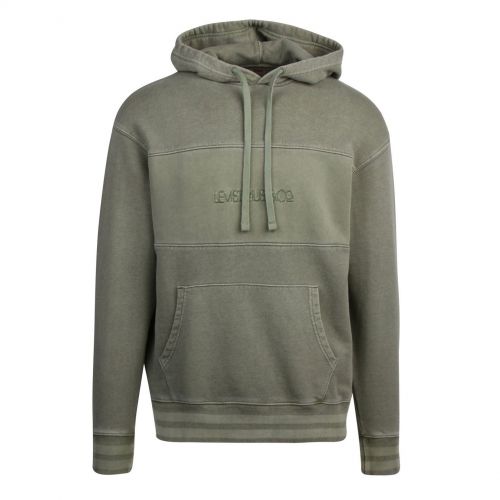 Mens Green Relaxed Garment Dyed Hoodie 76728 by Levi's from Hurleys