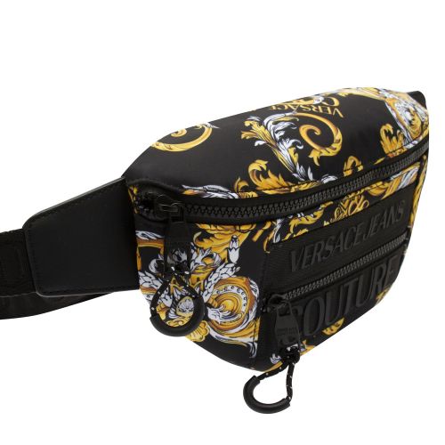 Mens Black Baroque Logo Bumbag 74310 by Versace Jeans Couture from Hurleys