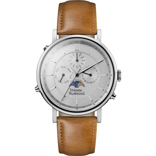 Mens Stainless Steel & Tan Portland Chrono Watch 69061 by Vivienne Westwood from Hurleys