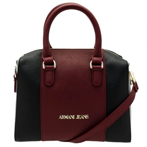 Womens Burgundy & Navy Colour Block Bowler Bag 59068 by Armani Jeans from Hurleys