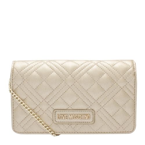 Womens Pale Gold Quilted Phone Crossbody Bag 53207 by Love Moschino from Hurleys