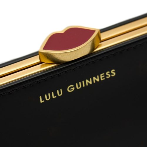 Womens Black Polished Leather Flat Frame Purse 66620 by Lulu Guinness from Hurleys