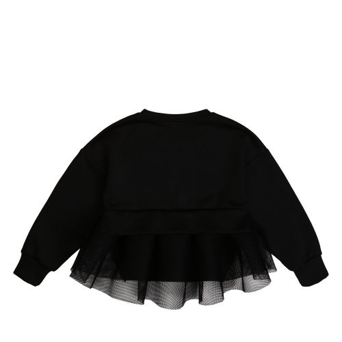 Girls Black Net Frill Detail Sweat Top 75358 by DKNY from Hurleys
