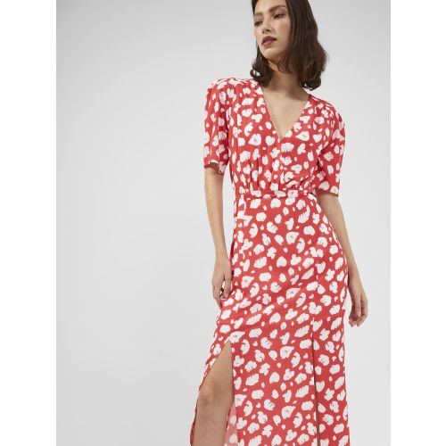 Womens Hibiscus/White Aimee Verona Drape Midi Dress 106366 by French Connection from Hurleys