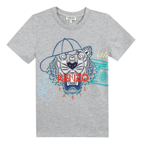 Junior Marl Grey Cool Tiger S/s T Shirt 36482 by Kenzo from Hurleys