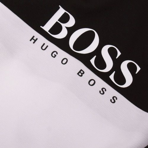 Mens Black Jacquard Hooded L/s T Shirt 85754 by BOSS from Hurleys