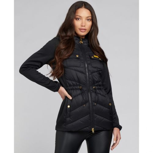 Womens Black Cookstown Hybrid Sweat Jacket 97272 by Barbour International from Hurleys