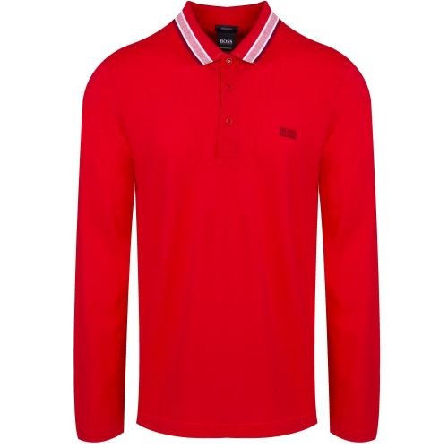 Athleisure Mens Red Plisy L/s Polo Shirt 38737 by BOSS from Hurleys