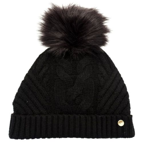 Womens Black Lisabet Cable Knitted Pom Pom Hat 68595 by Ted Baker from Hurleys