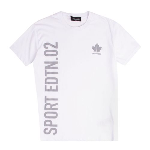 Boys White Sports Vertical Logo S/s T Shirt 75408 by Dsquared2 from Hurleys