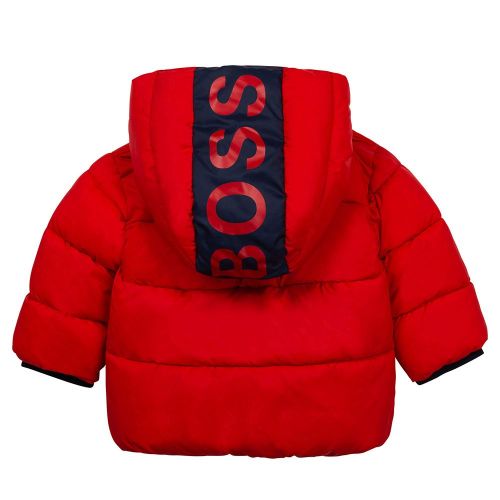 Toddler Red Logo Hooded Padded Jacket 91762 by BOSS from Hurleys