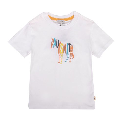 Boys White Zebra Letters S/s T Shirt 101614 by Paul Smith Junior from Hurleys