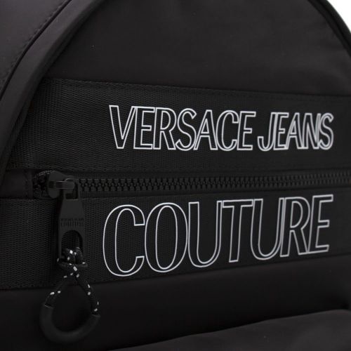 Mens Black Branded Logo Backpack 83652 by Versace Jeans Couture from Hurleys