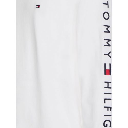 Mens White Tommy Logo Arm L/s T Shirt 108372 by Tommy Hilfiger from Hurleys