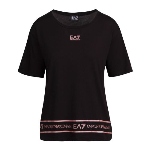 Womens Black/Rose Gold Tape Detail S/s T Shirt 75956 by EA7 from Hurleys