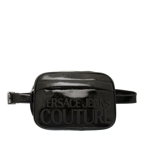 Womens Black Branded High Shine Belt Bag 51126 by Versace Jeans Couture from Hurleys